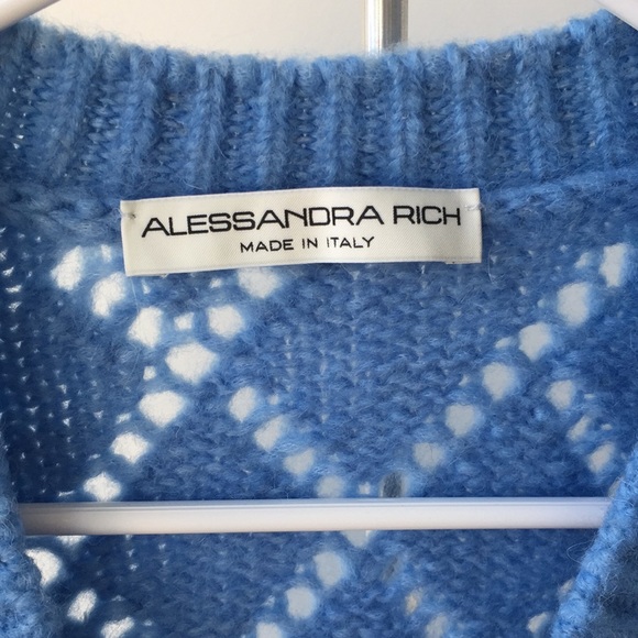 ✨FINAL SALE✨ Alessandra Rich blue floral cropped cardigan - Picture 6 of 10